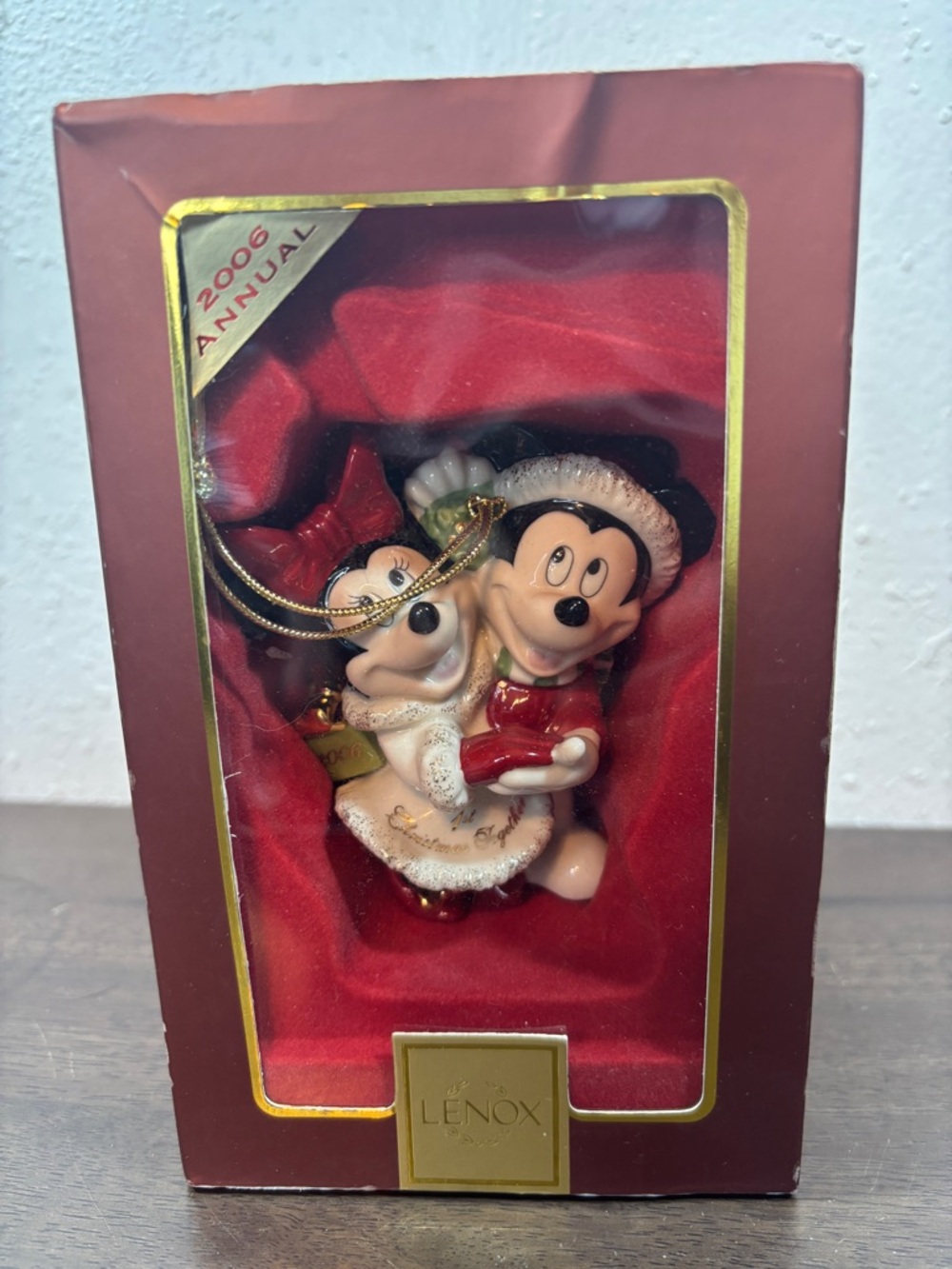 Lenox Mickey & Minnie First Christmas Together Holiday Ornament